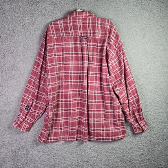 Phat Farm Red Plaid Flannel Shirt XXL Logo Vintage Made in Korea Streetwear Fall - Picture 2 of 15